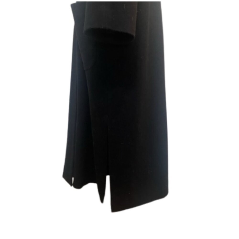 Sandro vintage EUC 100% wool full length three button black formal coat XL - Picture 4 of 8